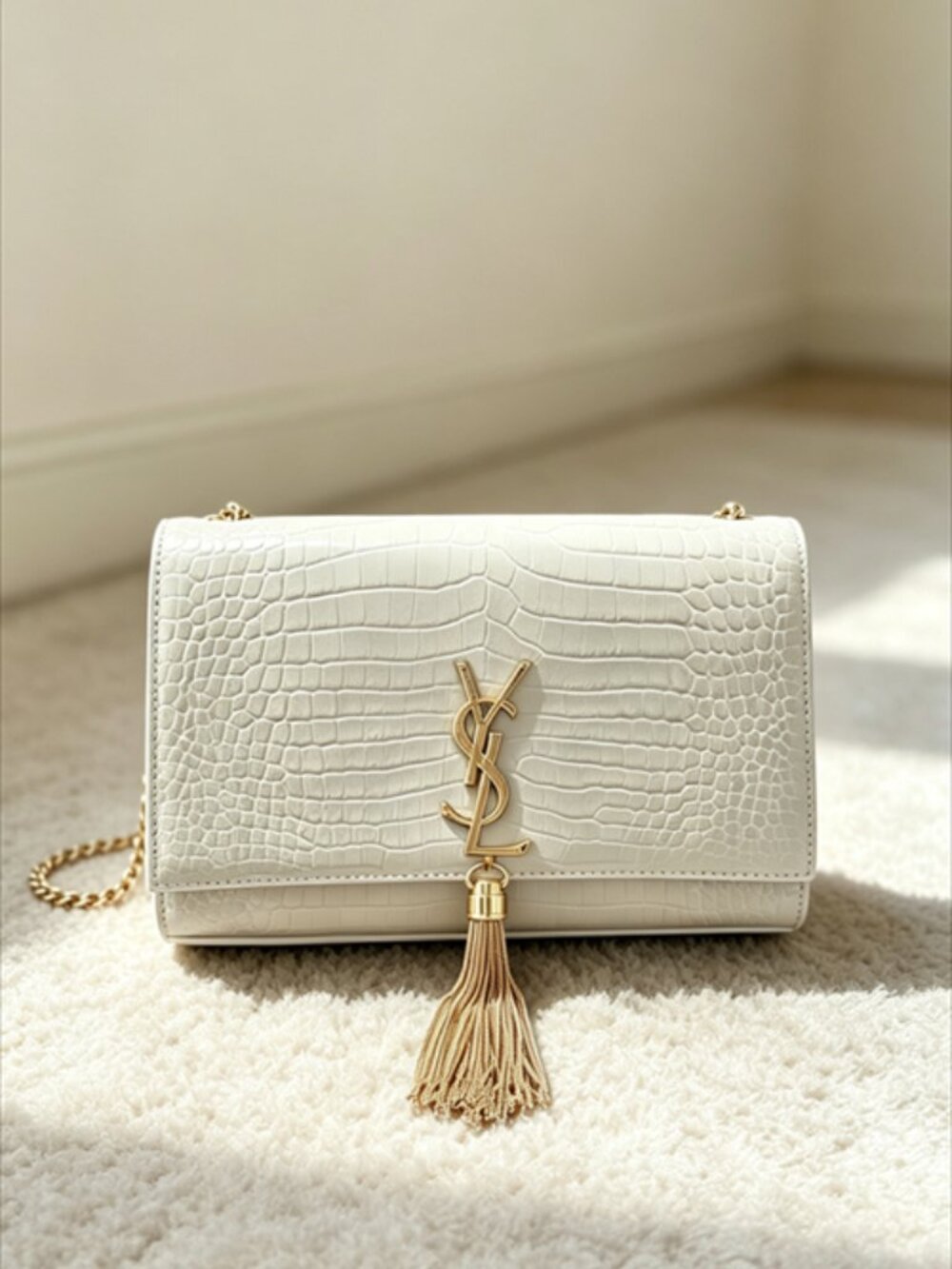 🤍Yves Saint Laurent White Bag🤍